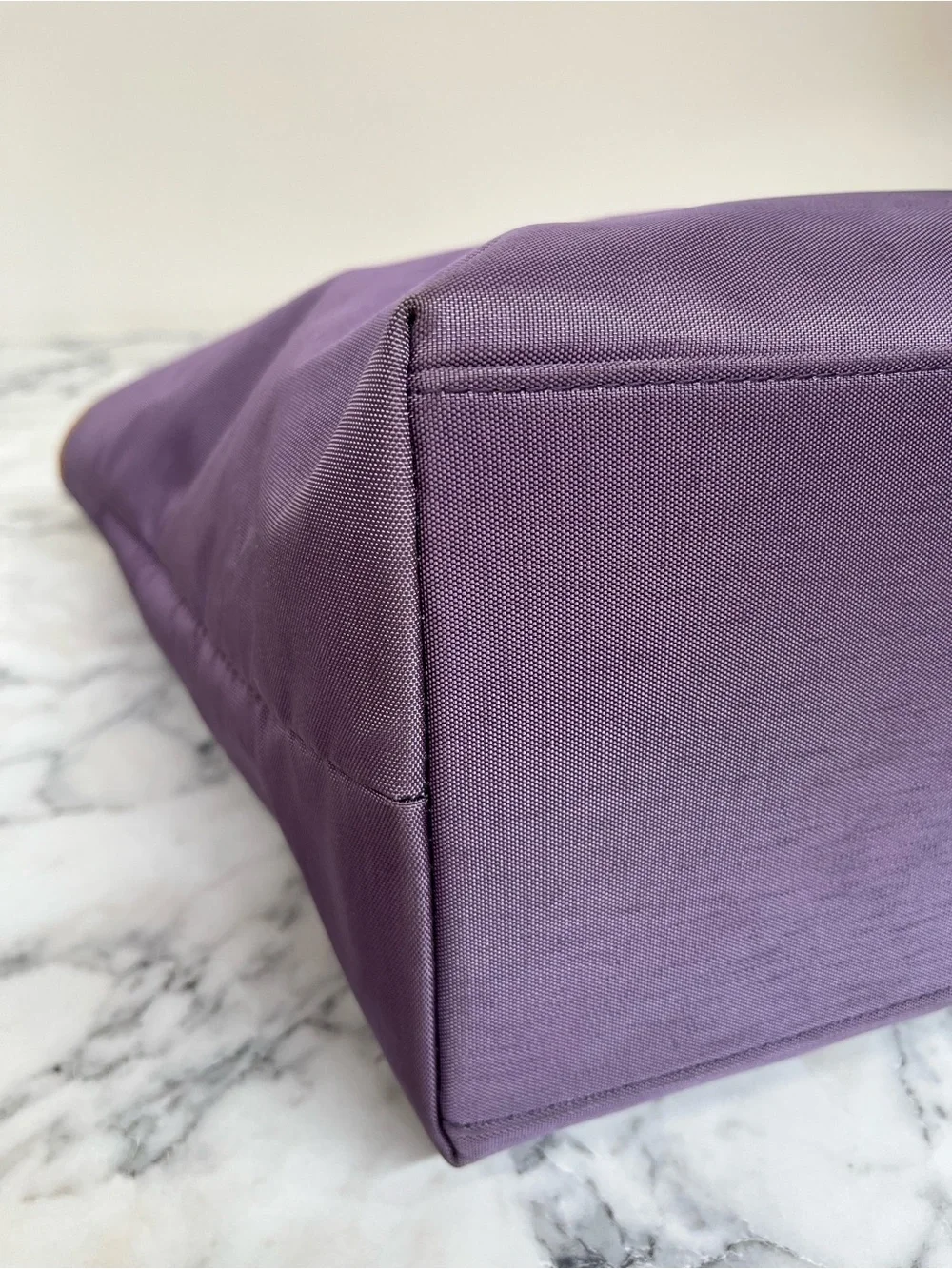 Hartmann purple nylon tote bag leather handles trim travel work bag